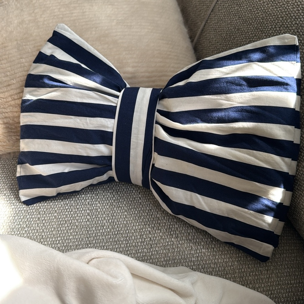Striped Bow Pillow